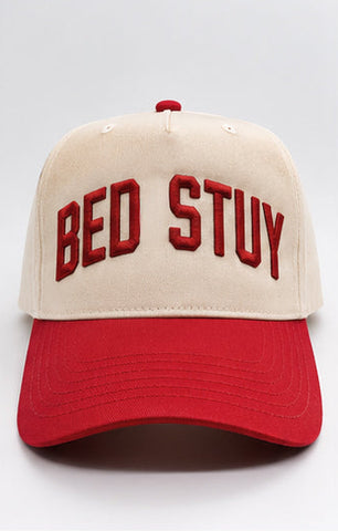 Natural and Red Bed Stuy Five Panel Hat