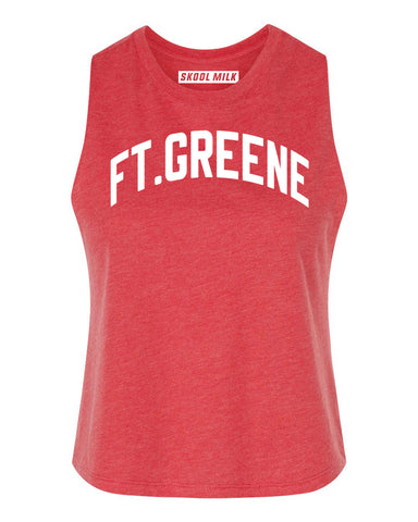 Heather Red Ft. Greene Racerback with White Reflective Letters