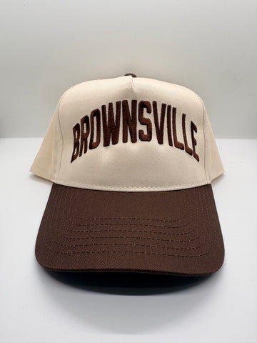 Natural and Brown Brownsville Five Panel Hat