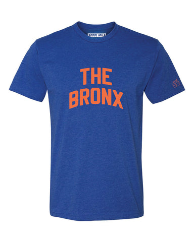 Blue The Bronx T-Shirt with Orange Reflective Letters