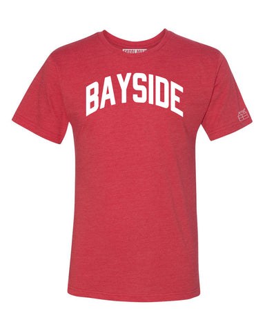 Red Bayside T-shirt with White Reflective Letters