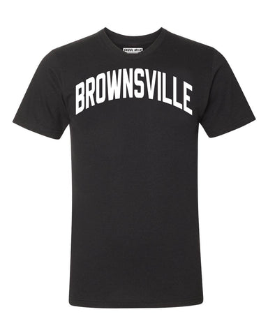 Black Brownsville Brooklyn T-shirt with White Reflective Letters