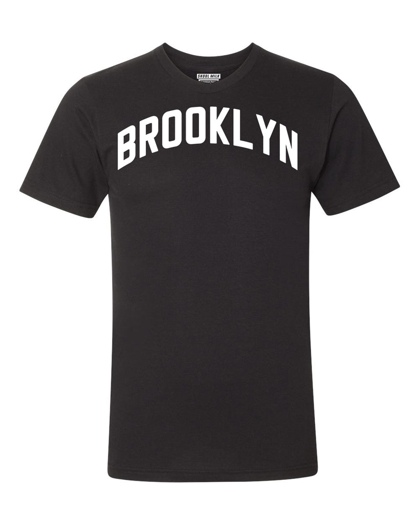 Black Brooklyn T-shirt with White Reflective Letters