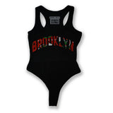 Brooklyn African Print Bodysuit Orange and Green