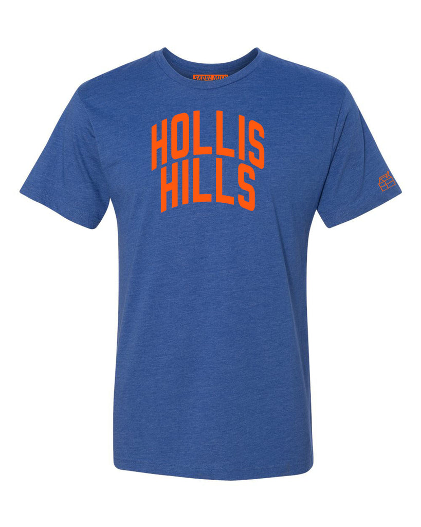 Blue Hollis Hills T-shirt with Knicks Orange Letters