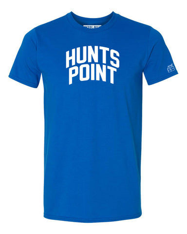 Blue Hunts Point Heights T-shirt with White Reflective Letters