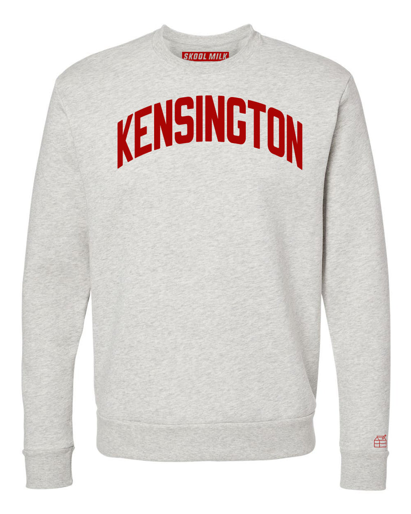 Oatmeal Kensington Brooklyn Sweatshirt w/ Red Velvet Letters