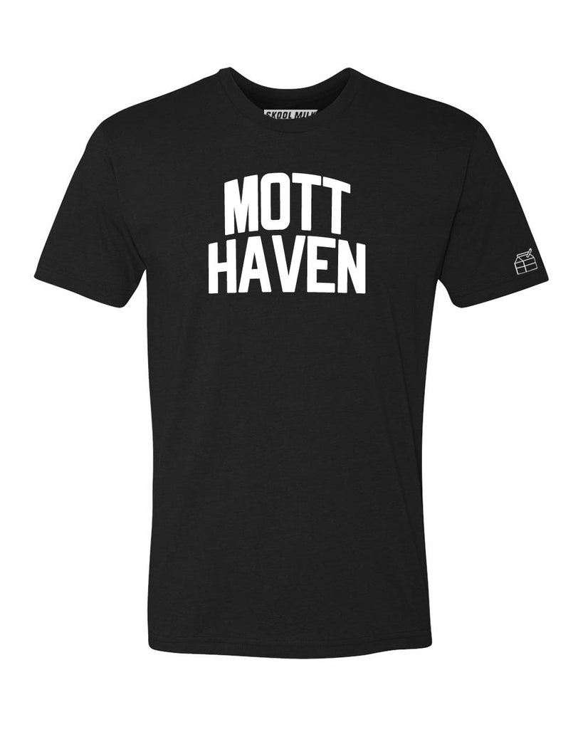 Black Mott Haven T-shirt with White Reflective Letters