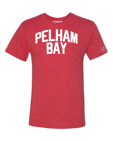Red Pelham Bay T-shirt with White Reflective Letters