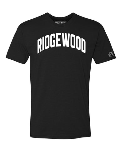 Black Ridgewood T-shirt with White Reflective Letters