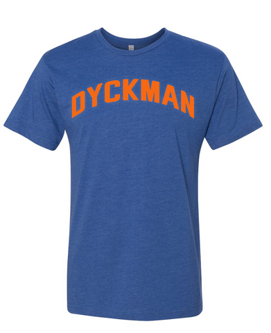 Blue Dyckman T-shirt w/ Orange Reflective Letters