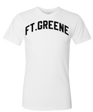 White Ft.Greene T-Shirt With Black Reflective Letters