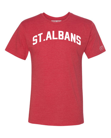Red St.Albans T-shirt with White Reflective Letters