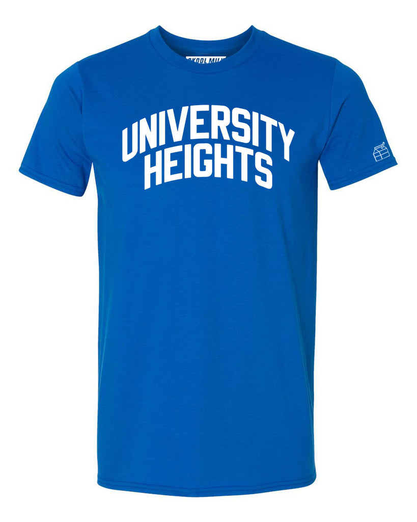 Blue University Heights T-shirt with White Reflective Letters