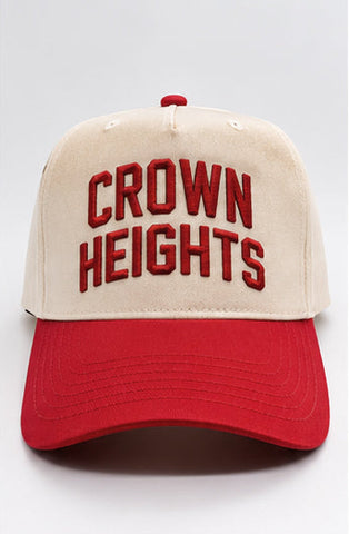 Natural and Red Crown Heights Five Panel Hat