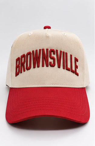 Natural and Red Brownsville Five Panel Hat