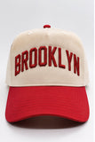 Natural and Red Brooklyn Five Panel Hat