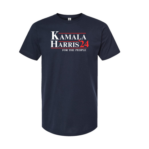 Harris For The People - Kamala Harris 2024 Navy Blue Campaign Tee