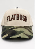 Natural and Camo Flatbush Five Panel Hat