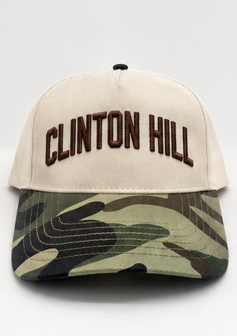 Natural and Camo Clinton Hill Five Panel Hat