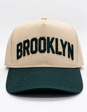 Natural and Green Brooklyn Five Panel Hat