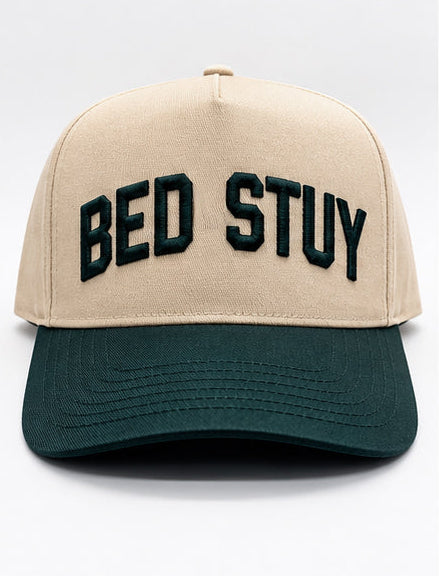 Natural and Green Bed Stuy Five Panel Hat