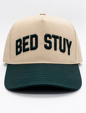 Natural and Green Bed Stuy Five Panel Hat
