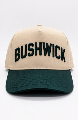 Natural and Green Bushwhick Five Panel Hat