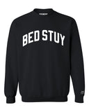 Black Bed Stuy Sweatshirt with White Reflective Letters