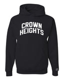 Black Crown Heights Hoodie with White Reflective Letters