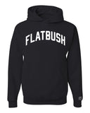 Black Flatbush Hoodie with White Reflective Letters