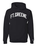 Black Ft. Greene Hoodie with White Reflective Letters