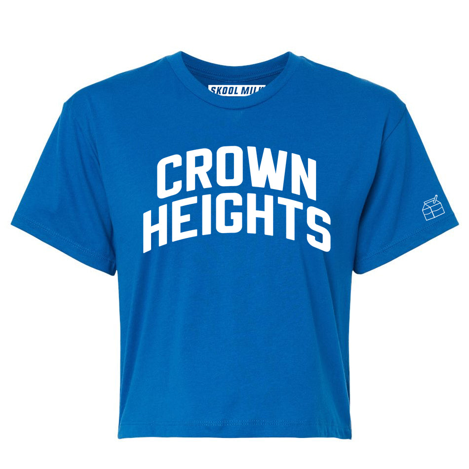 Blue Crown Heights Crop with White Reflective Letters