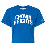 Blue Crown Heights Crop with White Reflective Letters