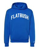 Blue Flatbush Hoodie with White Reflective Letters