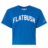 Blue Flatbush Crop with White Reflective Letters