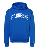 Blue Ft. Greene Hoodie with White Reflective Letters