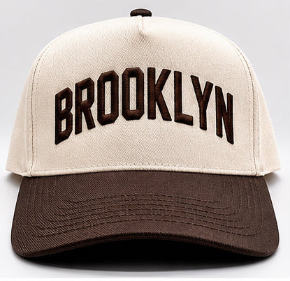 Natural and Brown Brooklyn Five Panel Hat