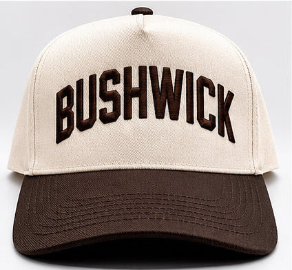 Natural and Brown Bushwick Five Panel Hat