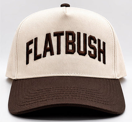 Natural and Brown Flatbush Five Panel Hat