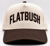 Natural and Brown Flatbush Five Panel Hat