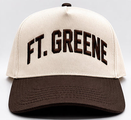 Natural and Brown Ft. Greene Five Panel Hat