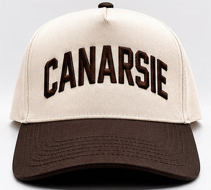 Natural and Brown Canarsie Five Panel Hat