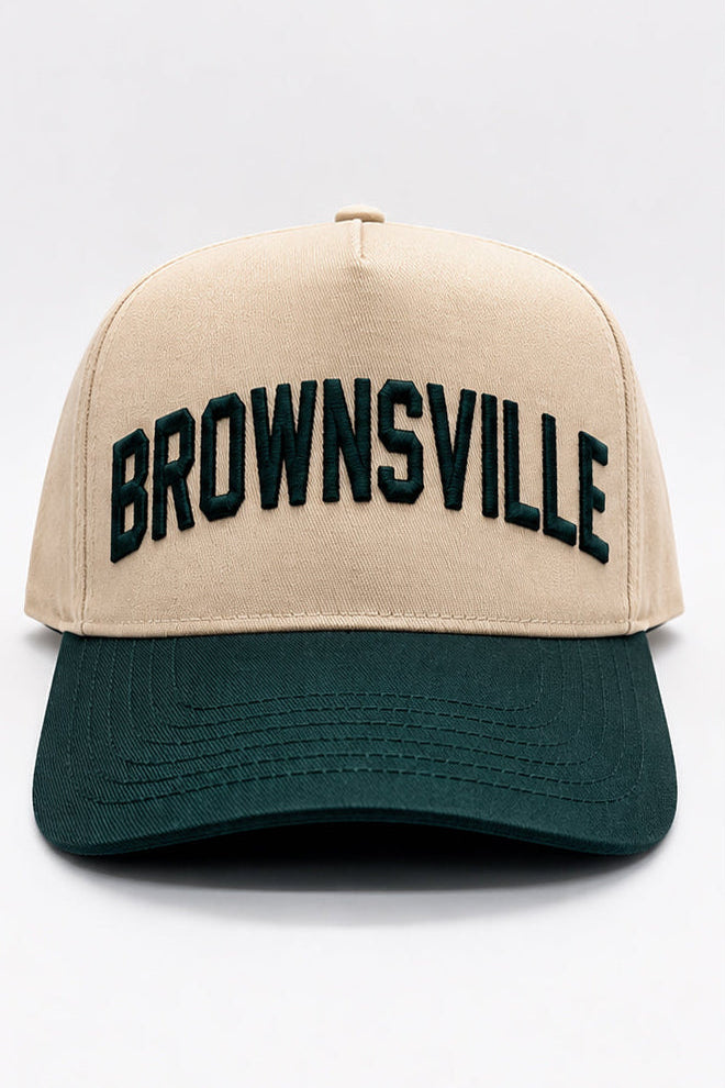 Natural and Green Brownsville Five Panel Hat