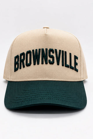Natural and Green Brownsville Five Panel Hat