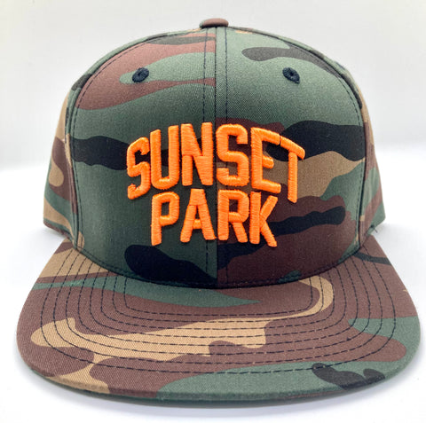 Camo and Orange Sunset Park Hat