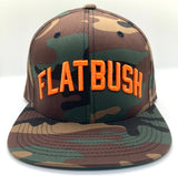 Camo and Orange Flatbush Hat