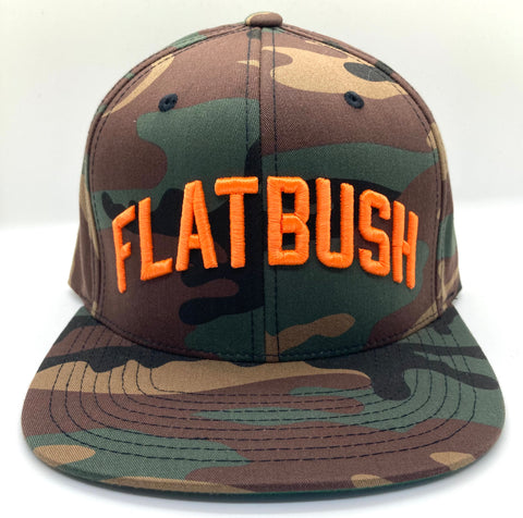 Camo and Orange Flatbush Hat