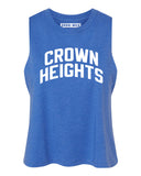 Heather Blue Crown Heights Racerback with White Reflective Letters