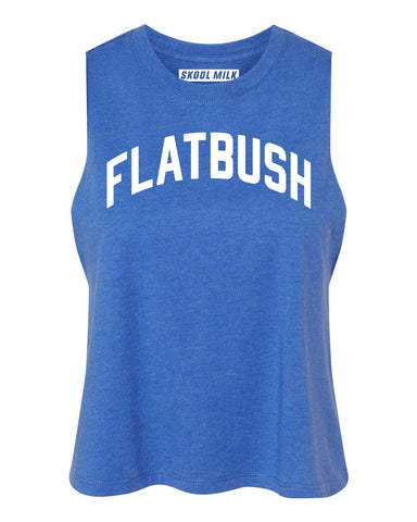 Heather Blue Flatbush Racerback with White Reflective Letters